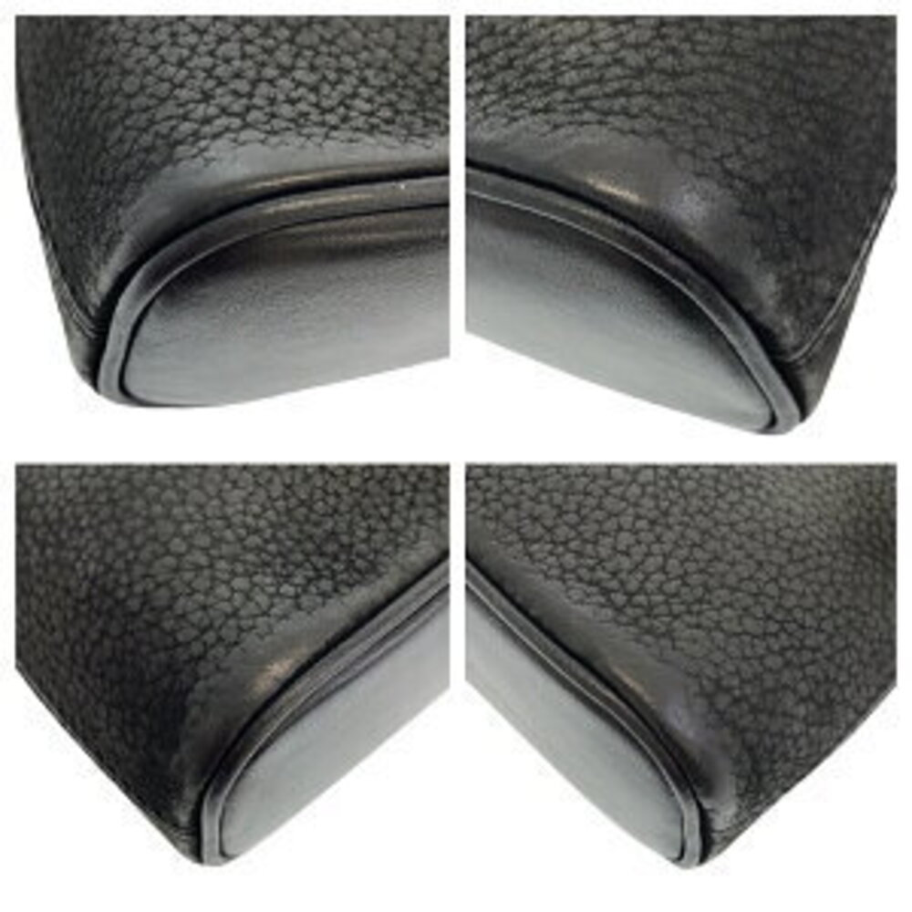 Mint Green Celine Triomphe black leather shoulder bag Accessory pouch - Picture 3 of 10